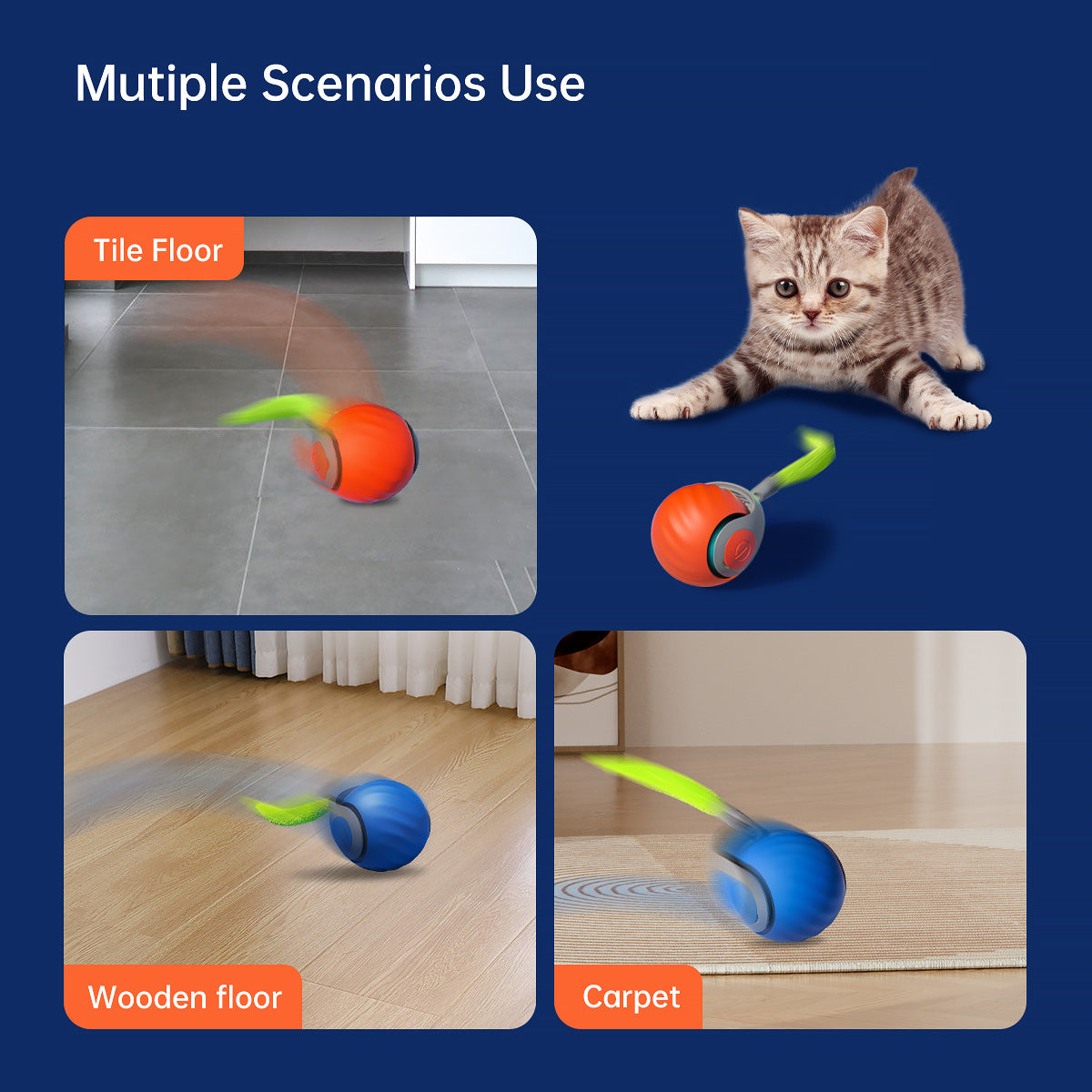 USB-C Smart Cat Ball – Automatic Teaser Toy for Cats